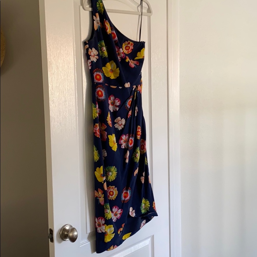 Flirty Floral J. Crew one shoulder dress